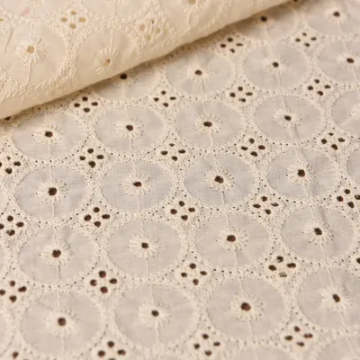 Broderie Anglaise Eyelet Embroidered Cotton Lace Fabric