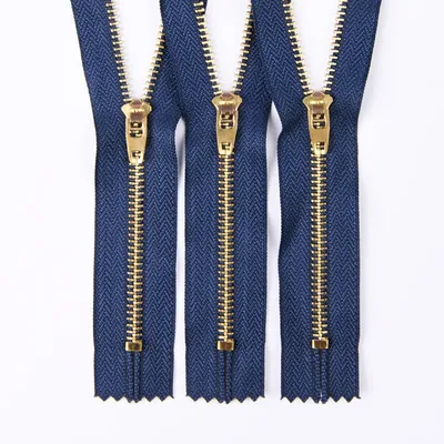 #5 Golden Brass Teeth Double Lock Metal Zipper