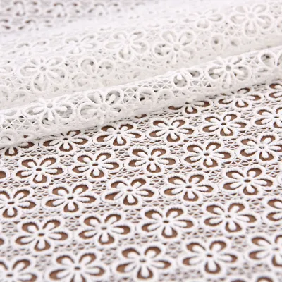 White Chemical Allover Lace Fabric