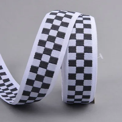 Black White Check Jacquard Mattress Border Tape
