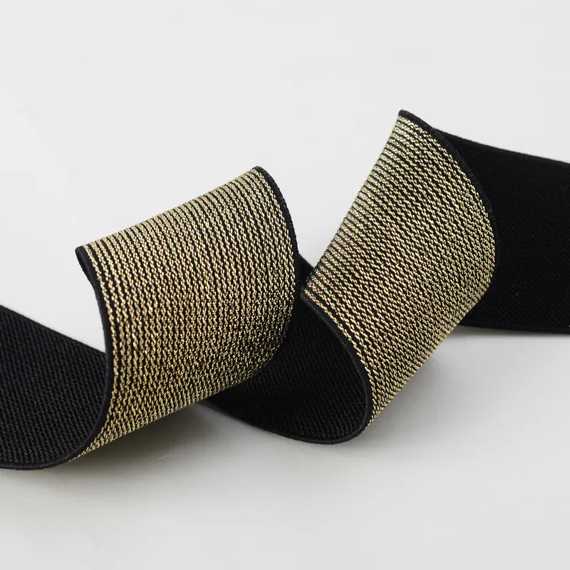 Metallic Gold Woven Elastic Webbing