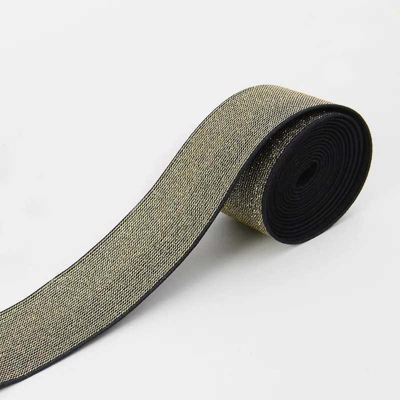 Metallic Gold Woven Elastic Webbing