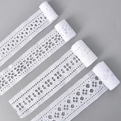 Double Scalloped Cotton Eyelet Lace Trim