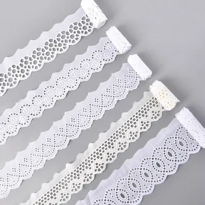 Raw White Cotton Broderie Anglaise Embroidery Lace Trim