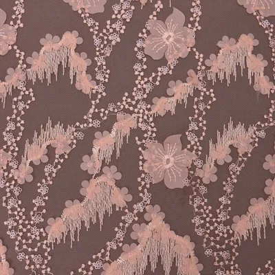 African Sequin Tulle Bridal Embroidered Lace Fabric