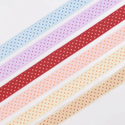 40mm Printed Burlap Ribbon With Polka Dot