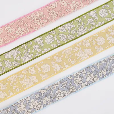 40mm Embossed Cotton Linen Ribbon