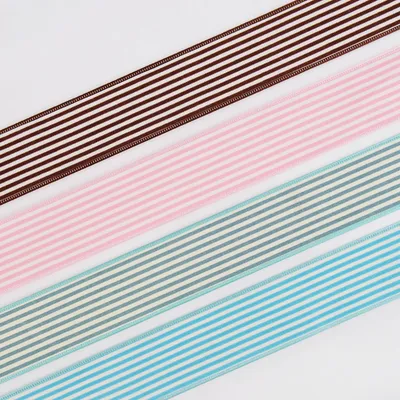 40mm Striped Hessian Ribbon