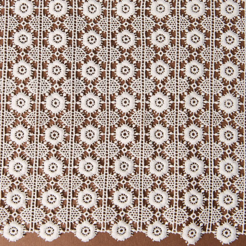 120cm Floral Embroidered Chemical Lace Fabric