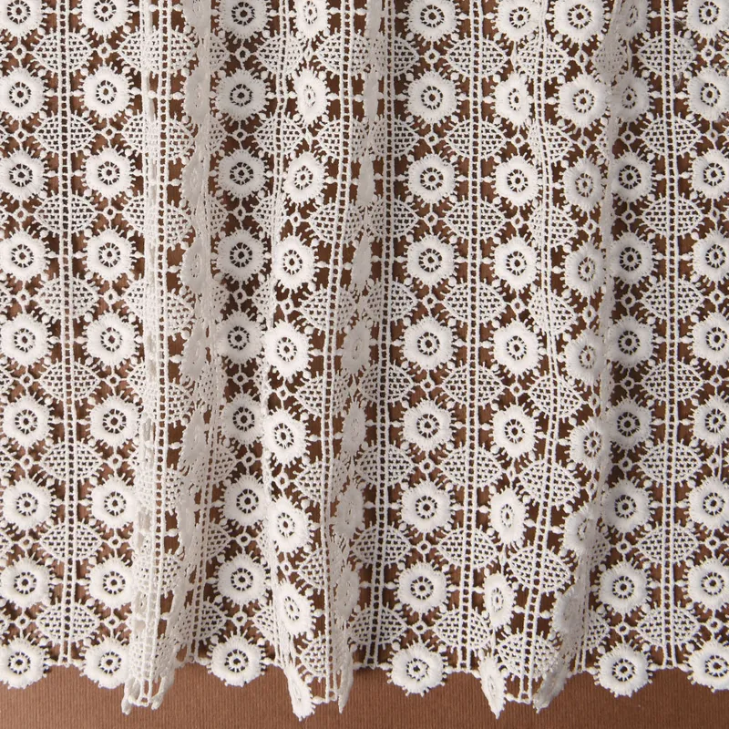 120cm Floral Embroidered Chemical Lace Fabric
