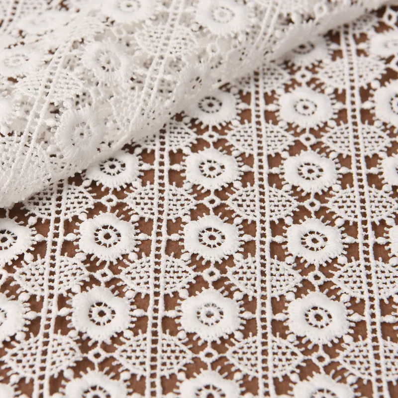 120cm Floral Embroidered Chemical Lace Fabric