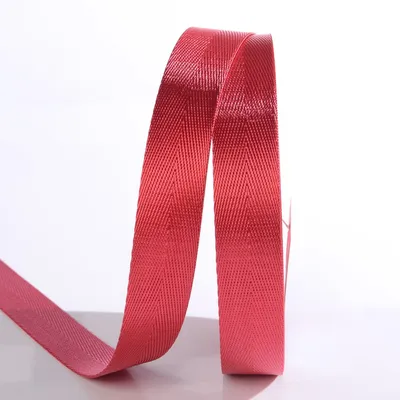 25mm Red Polyester Herringbone Bag Webbing
