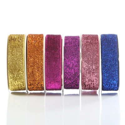 Gold Velvet Glitter Ribbon