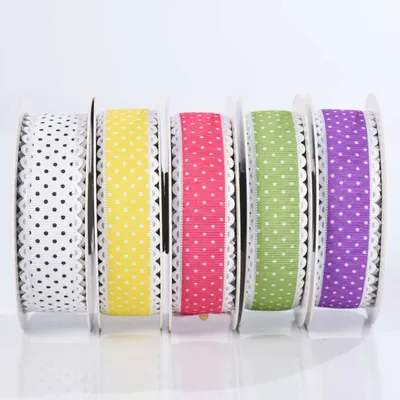25mm Embossed Grosgrain Ribbon with Picot Edge