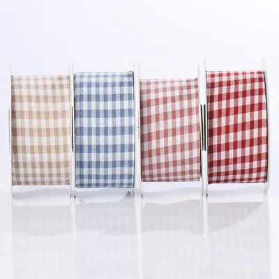 40mm Gingham Check Polyester Ribbon