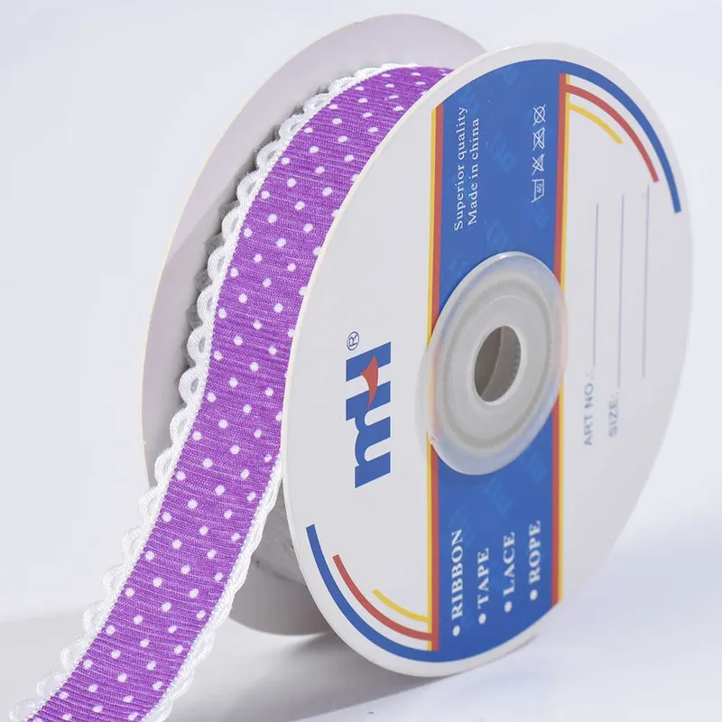 25mm Embossed Grosgrain Ribbon with Picot Edge