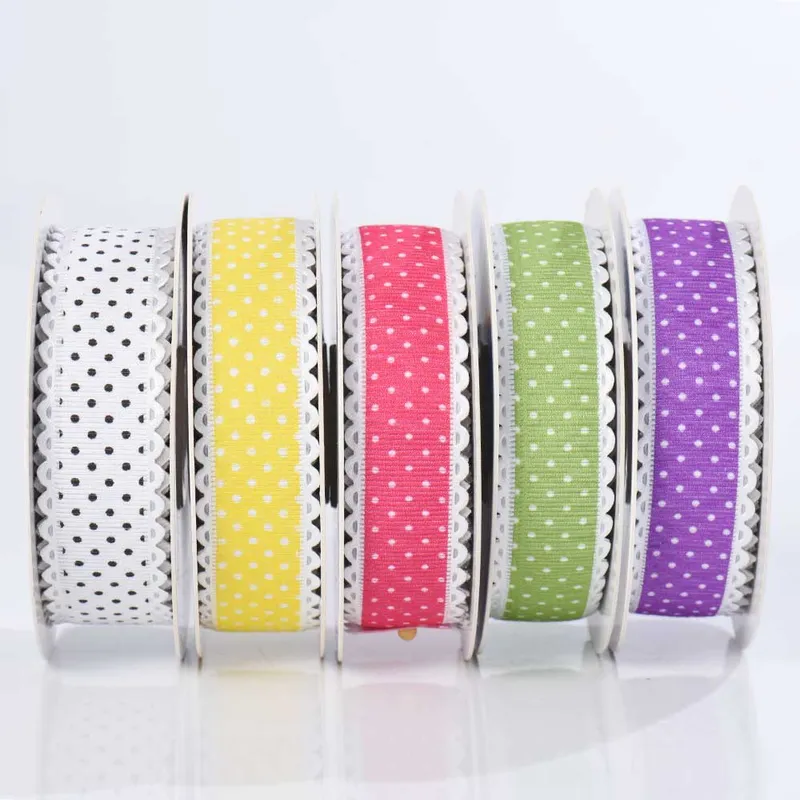 25mm Embossed Grosgrain Ribbon with Picot Edge