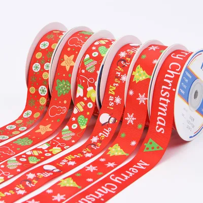25mm Red Christmas Grosgrain Ribbon