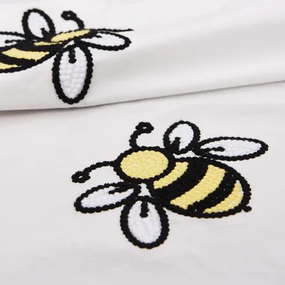 100% Cotton Bee Embroidered Poplin Lace Fabric