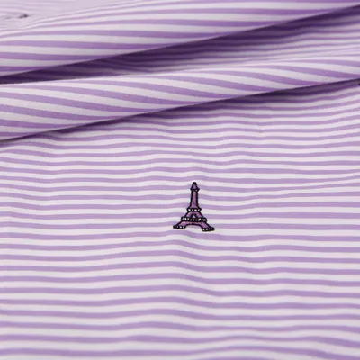 Striped Eiffel Tower Embroidered Fabric