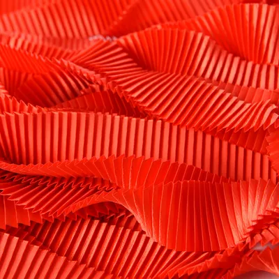 1-1/2 Inch Red Pleated Satin Ribbon