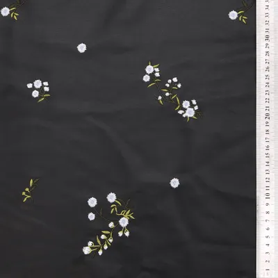 Floral Embroidered Faux Leather Fabric