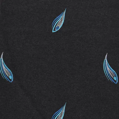 Peacock Feather Embroidered Wool Felt Fabric