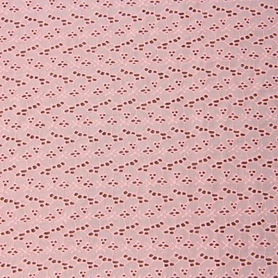 Pink Eyelet Embroidered Broderie Anglaise Cotton Fabric