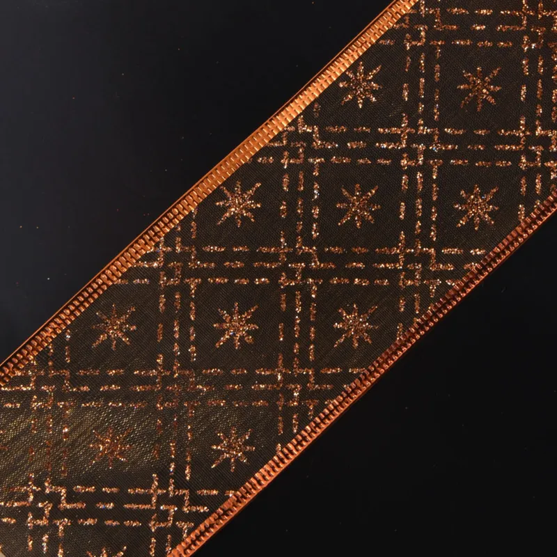 2-1/2 inch Copper Sheer Glitter Ribbon