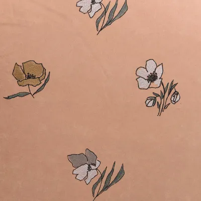 Embroidered Polyester Twill Fabric for Apparel