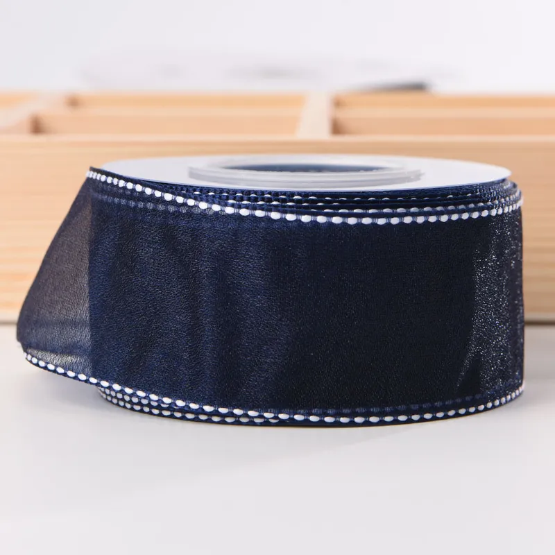 38mm Stitch-Edged Sheer Ribbon