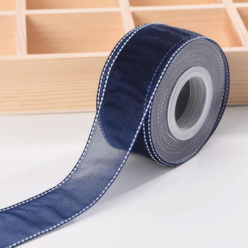 38mm Stitch-Edged Sheer Ribbon