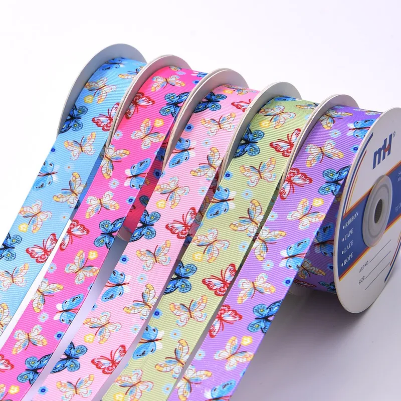 25mm Butterfly Printed Grosgrain Ribbon