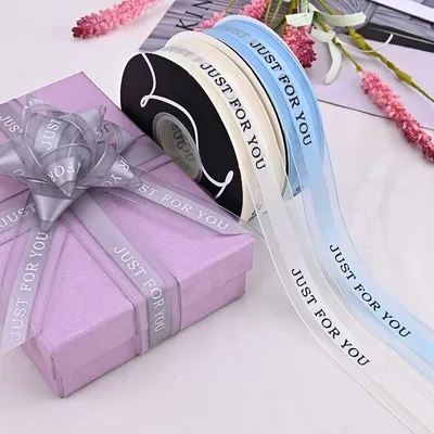 1 Inch Printed Satin Center Sheer Ribbon