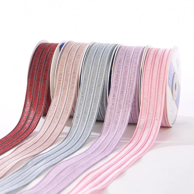 25mm Striped Woven Decorative Ribbon