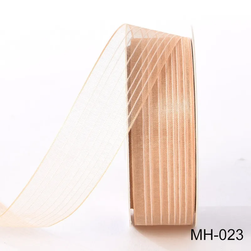 25mm Metallic Stripe Sheer Organza Ribbon
