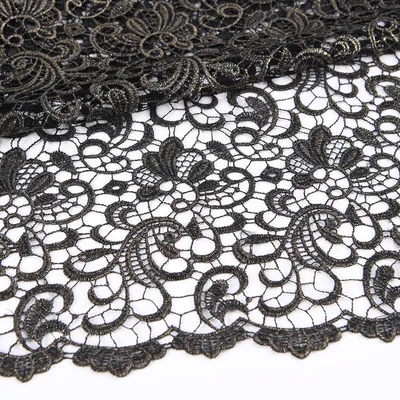 Gold Floral Guipure Lace Fabric