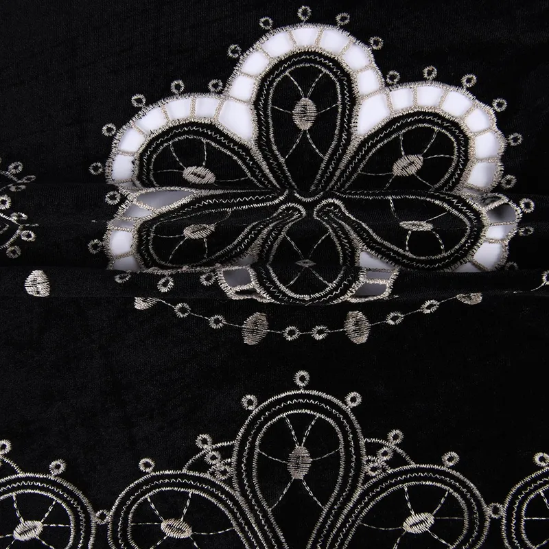 120cm Laser-Cut Embroidered Velvet Fabric