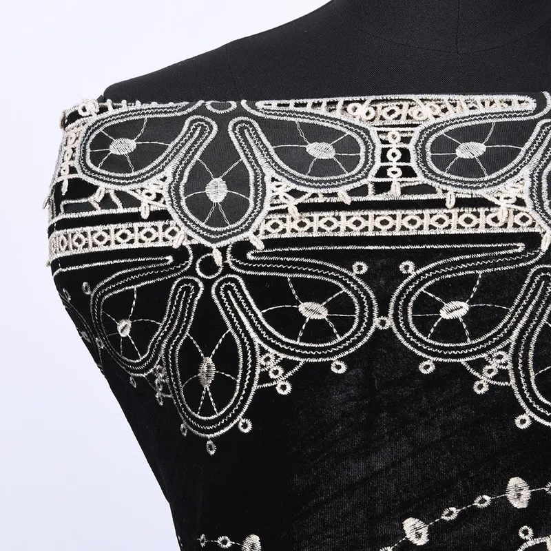 120cm Laser-Cut Embroidered Velvet Fabric