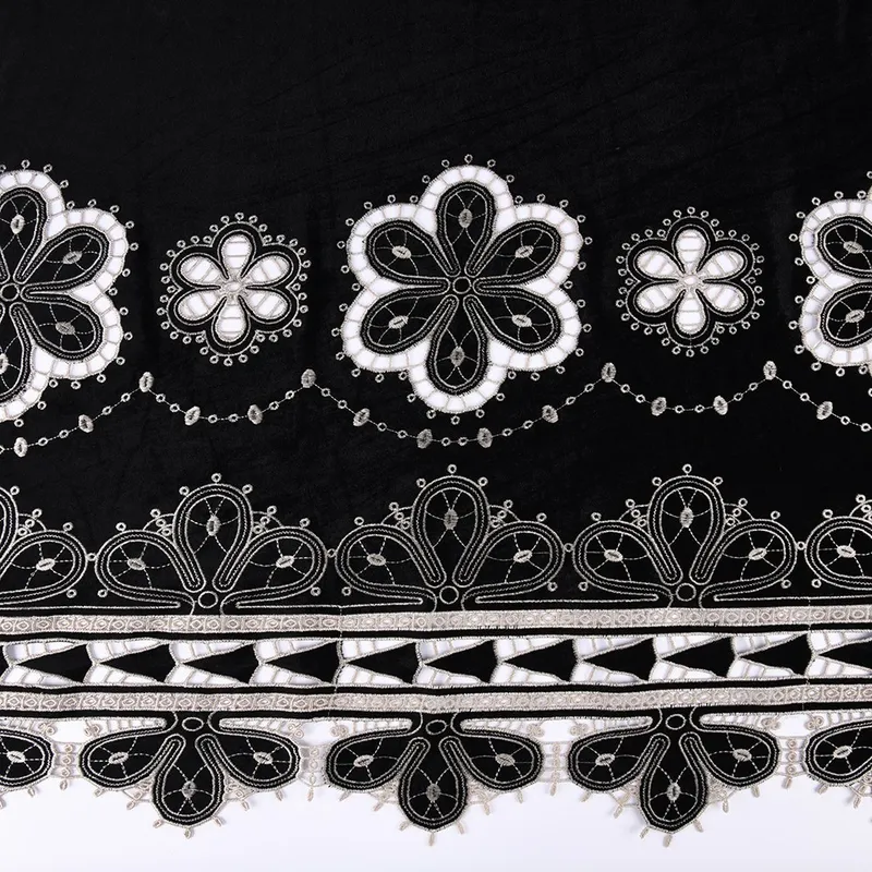 120cm Laser-Cut Embroidered Velvet Fabric