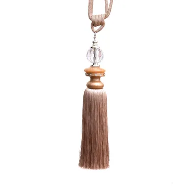 40cm Silver-Plated Crystal Beaded Curtain Tieback Tassel